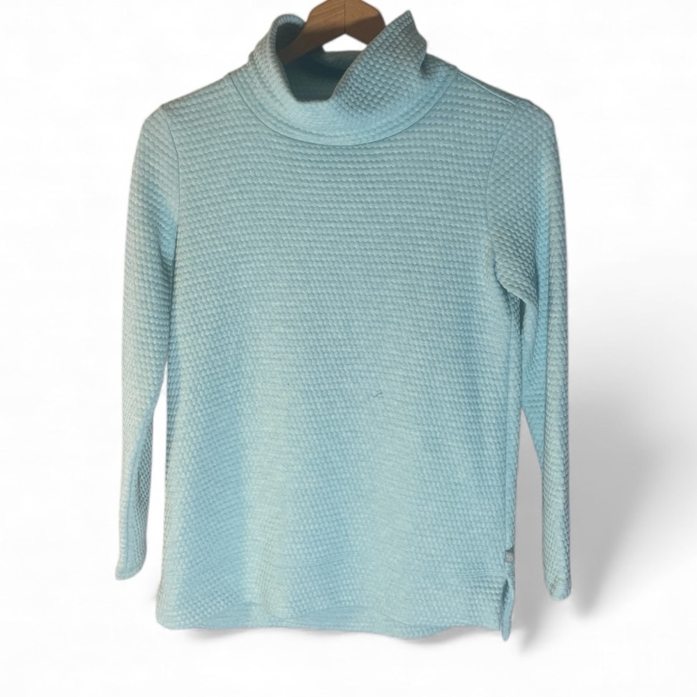 H2- Small Talbots Sky Blue Textured Cowl Neck Sweater